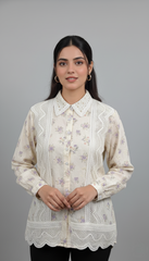 Floral Lace Panel Shirt